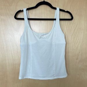 Wilfred Aritzia white tank with corset bust detail